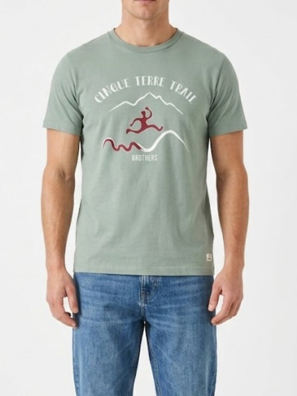 Men's Brothers Cinque Terre T-shirt Light Green 100% Cotton Size L